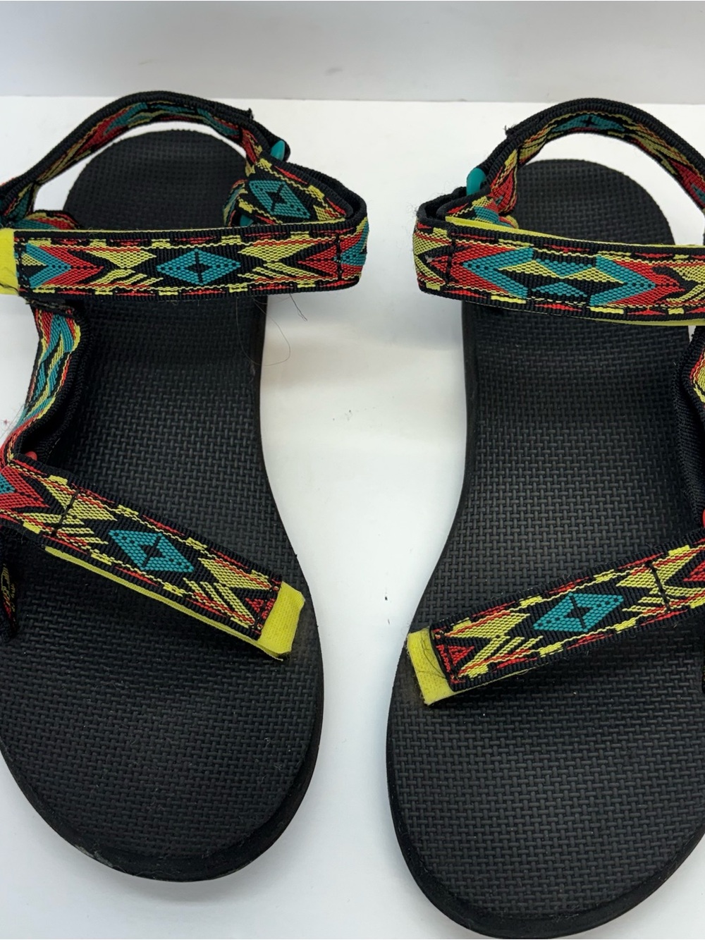 Teva Original Universal Women’s Sandals Diamond Aurora Print Sz 10 Boho Colorful - Picture 2 of 7